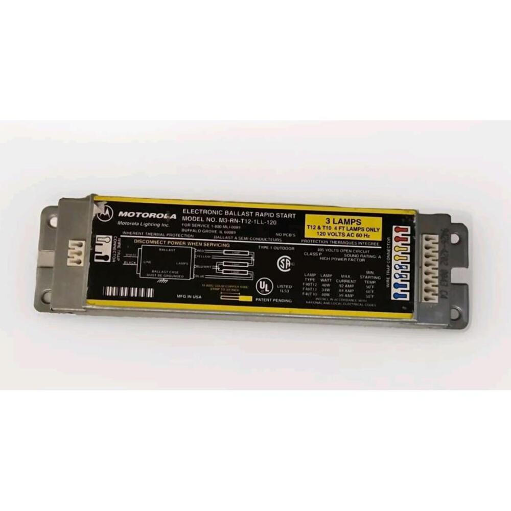 Motorola M3 RN T12 1LL 120 Rapid Start Electronic Ballast For T12 & T10 Lamps